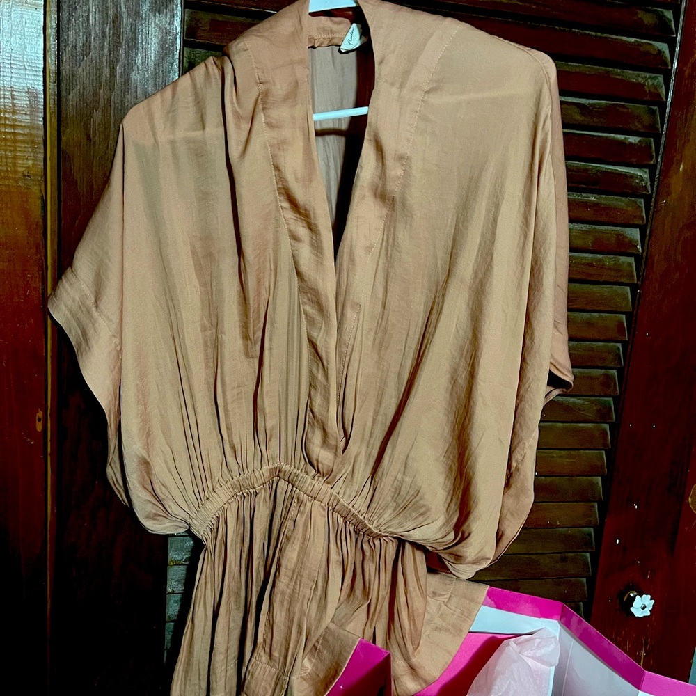 Vici Sheer V-Neck Short Sleeve Blouse